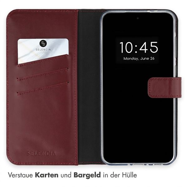 Selencia Echtleder Klapphülle Samsung Galaxy A37 (5G) - Burgundy