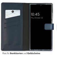 Selencia Echtleder Klapphülle Samsung Galaxy S24 Ultra - Dunkelblau