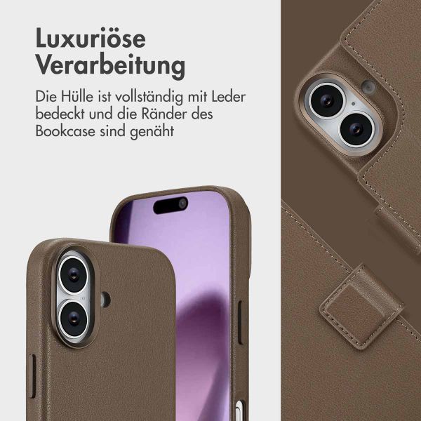 Accezz 2-in-1 Klapphülle aus Leder mit MagSafe Apple iPhone 17 - Kaffeebraun