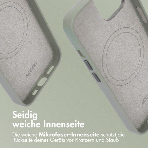 Accezz MagSafe Leather Backcover Apple iPhone 15 - Light Grey