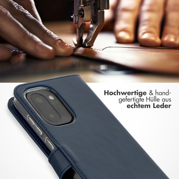 Selencia Echtleder Klapphülle OnePlus 15R - Dunkelblau