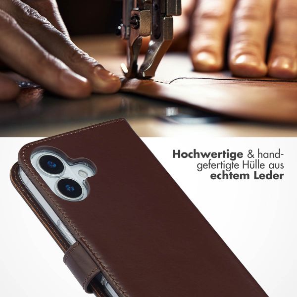 Selencia Echtleder Klapphülle Apple iPhone 17 - Braun
