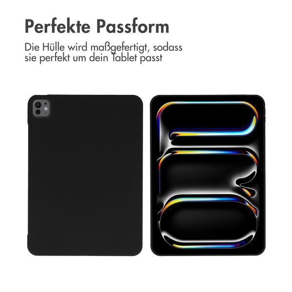 Accezz Liquid Silicone Back Cover mit Stifthalter Apple iPad Pro 11 (2025) M5 / (2024) M4 - Schwarz