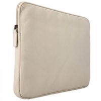 Accezz Leather Laptop Hülle mit Reißverschluss 15-16 Zoll - Laptop Sleeve - Beige