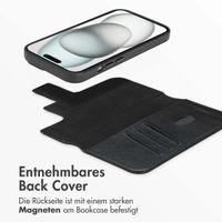 Accezz 2-in-1 Klapphülle aus Leder mit MagSafe Apple iPhone 15 - Onyx Black