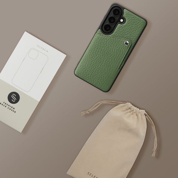 Selencia Riva Back Cover mit Kartenfach Samsung Galaxy S26 - Sage Green