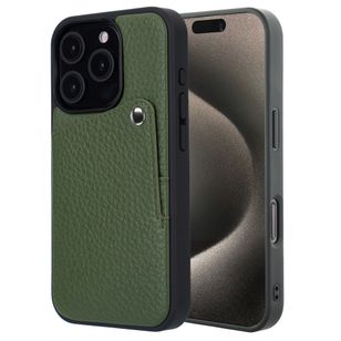 Selencia Riva Back Cover mit Kartenfach Apple iPhone 15 Pro - Sage Green