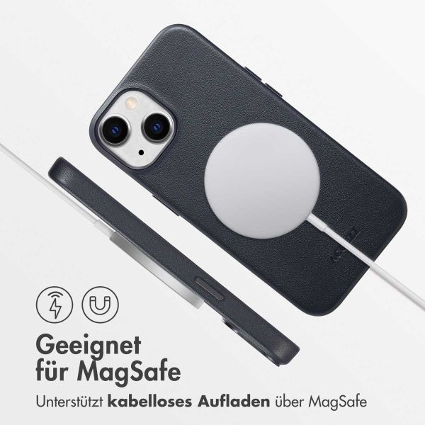 Accezz MagSafe Leather Backcover Apple iPhone 14 - Onyx Black