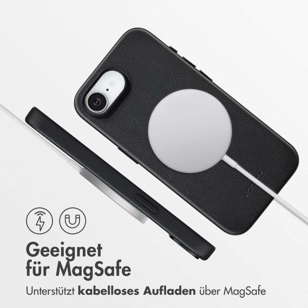 Accezz MagSafe Leather Backcover Apple iPhone 17e / 16e - Onyx Black