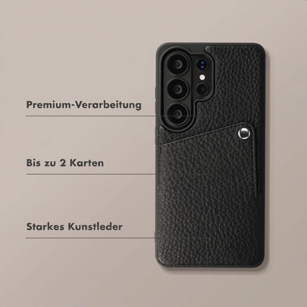 Selencia Riva Back Cover mit Kartenfach Samsung Galaxy S26 Ultra - Schwarz