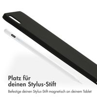 Accezz Liquid Silicone Back Cover mit Stifthalter Apple iPad Pro 11 (2025) M5 / (2024) M4 - Schwarz