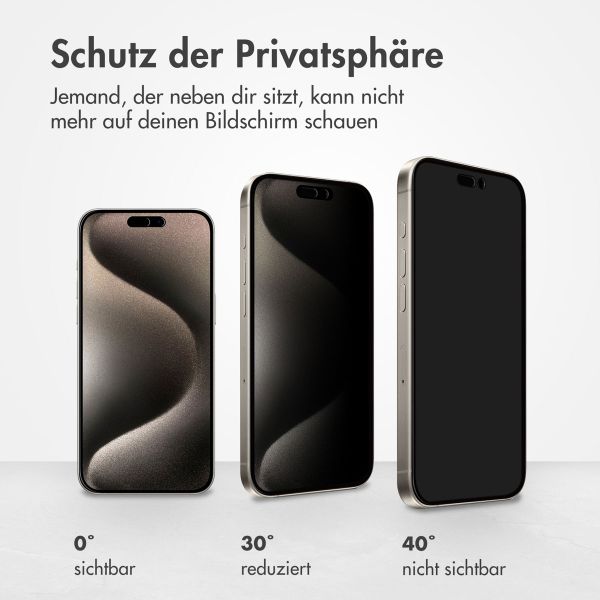 Accezz Privacy Displayschutz aus gehärtetem Glas Apple iPhone 15 Pro