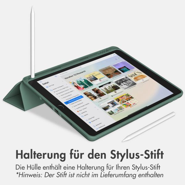 Accezz Smarte Klapphülle aus Silikon Apple iPad 6 (2018) 9.7 Zoll / iPad 5 (2017) 9.7 Zoll - Dunkelgrün
