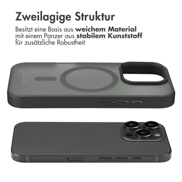 Accezz Rugged Frosted Back Cover mit MagSafe Apple iPhone 16 Pro - Schwarz