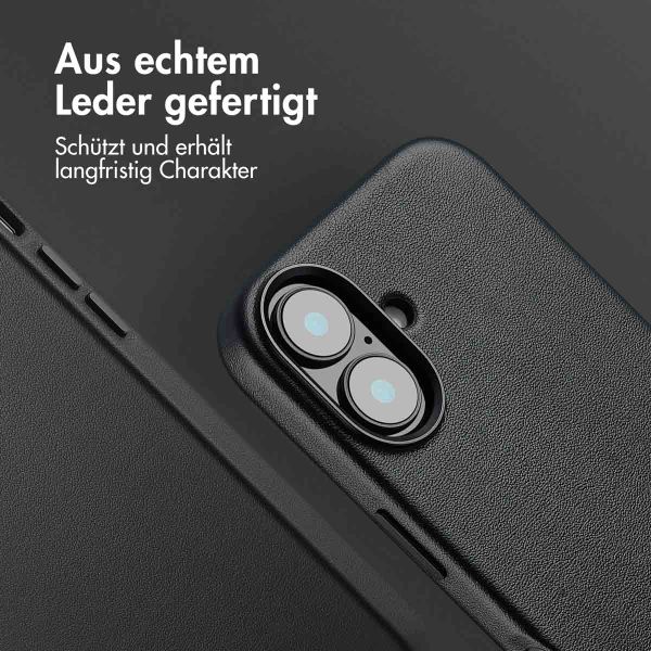 Accezz MagSafe Leather Backcover Apple iPhone 16 - Onyx Black