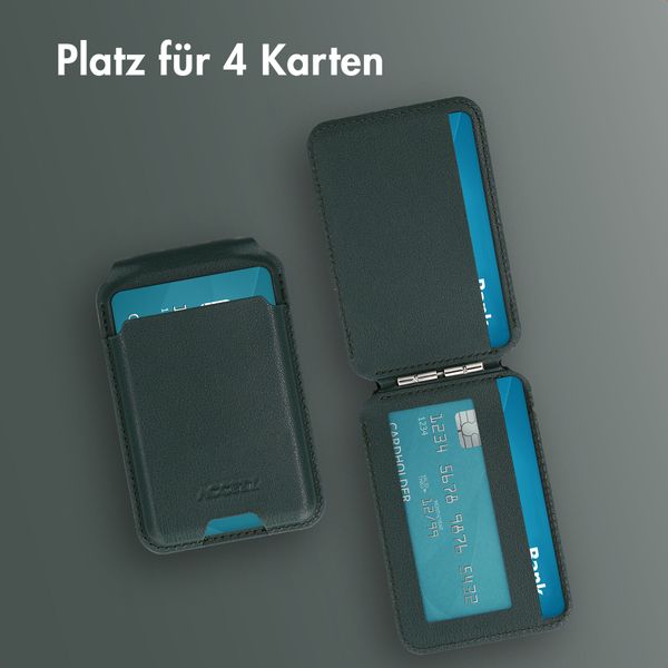 Accezz Magnetische Leder-Wallet mit Standfunktion - Geeignet für Apple Find My - Cedar Green