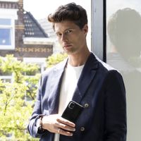 Selencia Echtleder Klapphülle Samsung Galaxy S21 Plus - Schwarz