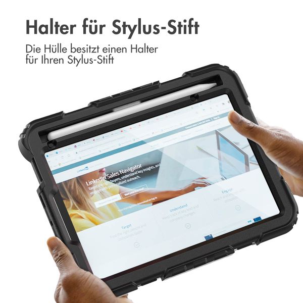 Accezz Robustes Back Cover mit Schultergurt Apple iPad Mini 7 (2024) / iPad Mini 6 (2021) - Schwarz