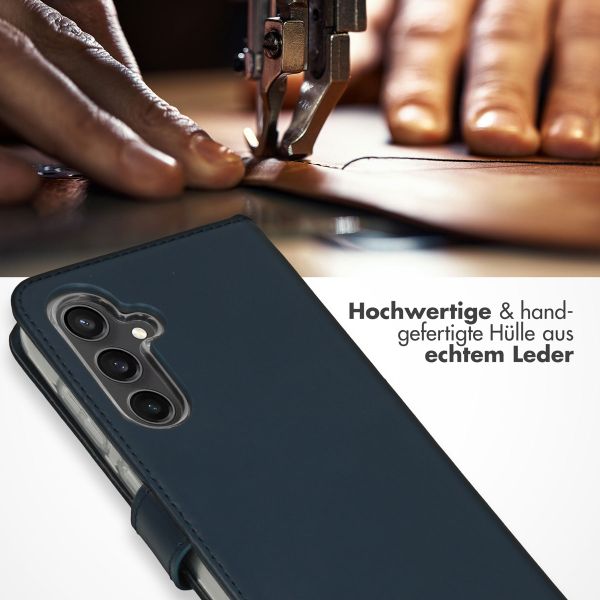 Selencia Echtleder Klapphülle Samsung Galaxy S23 FE - Blau