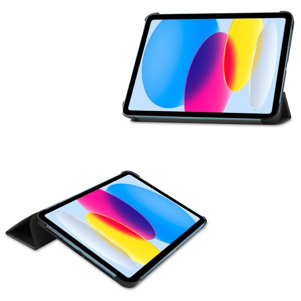 Accezz Trifold Klapphülle Apple iPad 11 (2025) 11 Zoll A16 / iPad 10 (2022) 10.9 Zoll - Schwarz