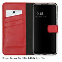 Selencia Echtleder Klapphülle Samsung Galaxy A12 - Rot