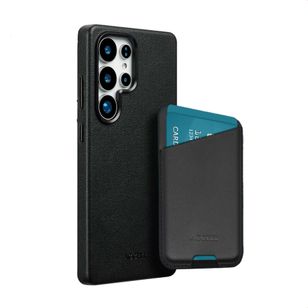 Accezz Echtleder Hülle + MagSafe Wallet Samsung Galaxy S25 Ultra - Onyx Black