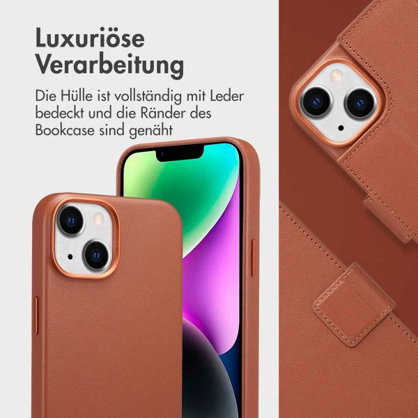 Accezz 2-in-1 Klapphülle aus Leder mit MagSafe Apple iPhone 14 - Sienna Brown