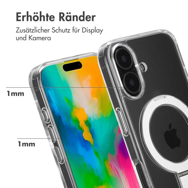 Accezz Ring Stand Backcover mit MagSafe Apple iPhone 16 - Transparent
