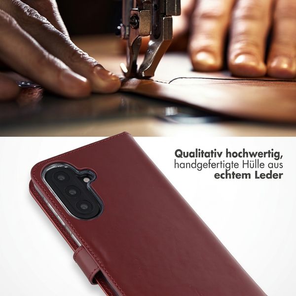 Selencia Echtleder Klapphülle Samsung Galaxy A57 (5G) - Burgundy