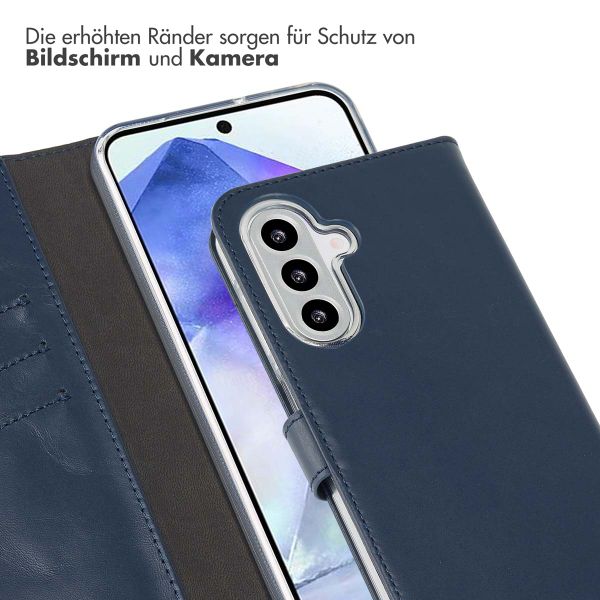 Selencia Echtleder Klapphülle Samsung Galaxy A26 - Blau