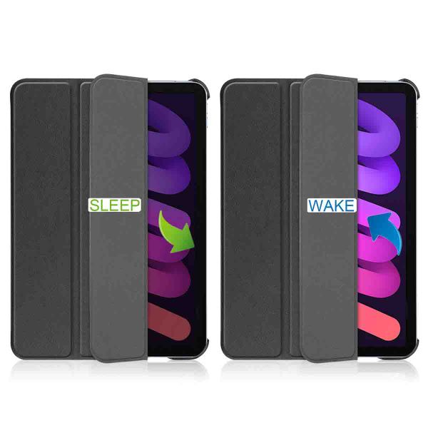 Accezz Trifold Klapphülle Apple iPad Mini 7 (2024) / iPad Mini 6 (2021) - Schwarz