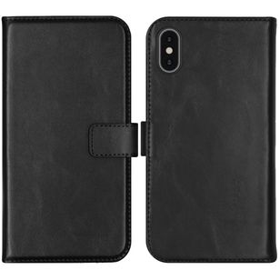 Selencia Echtleder Klapphülle Apple iPhone X / Xs - Schwarz