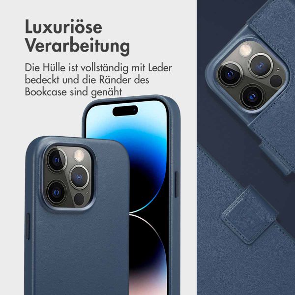 Accezz 2-in-1 Klapphülle aus Leder mit MagSafe Apple iPhone 14 Pro - Nightfall Blue