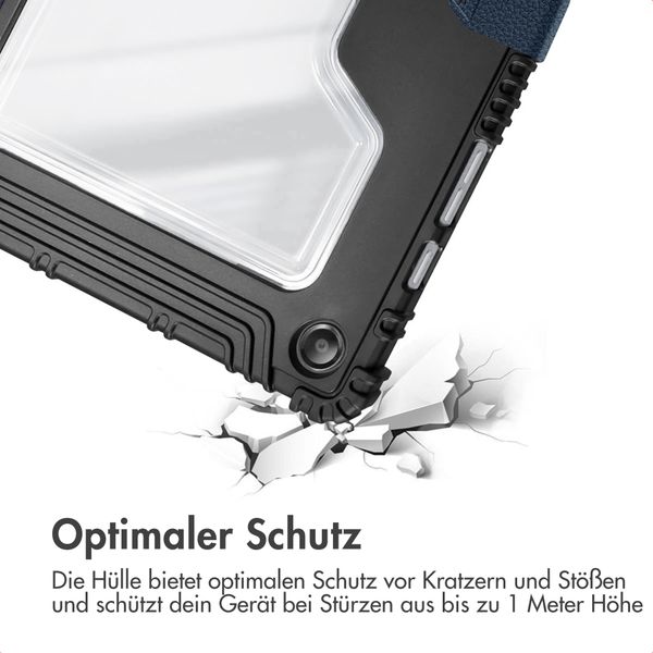 Accezz Rugged Trifold Klapphülle Samsung Galaxy Tab A9 Plus - Dunkelblau