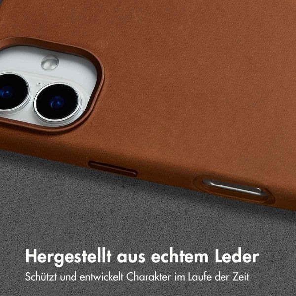 Accezz Vintage Leather Magsafe Backcover Apple iPhone 16 - Tabacco Cognac