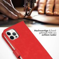 Selencia Echtleder Klapphülle Apple iPhone 12 (Pro) - Rot
