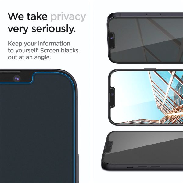 Spigen GLAStR Privacy EZ Fit Displayschutzfolie + Applicator - 2er-Pack Apple iPhone 13 / 13 Pro