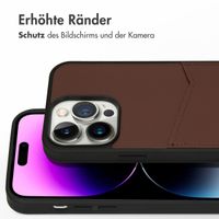 Accezz Premium Leather Card Slot Back Cover Apple iPhone 14 Pro Max - Braun