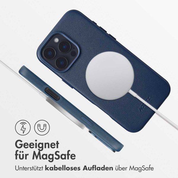 Accezz MagSafe Leather Backcover Apple iPhone 16 Pro Max - Nightfall Blue