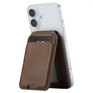 Accezz Leder-Wallet mit Standfunktion - Geeignet für MagSafe und Qi2 - Coffee Brown