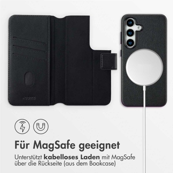 Accezz 2-in-1 Klapphülle aus Leder mit MagSafe Samsung Galaxy S25 - Onyx Black