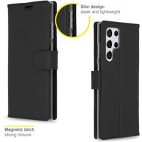 Accezz Wallet TPU Klapphülle Samsung Galaxy S22 Ultra - Schwarz