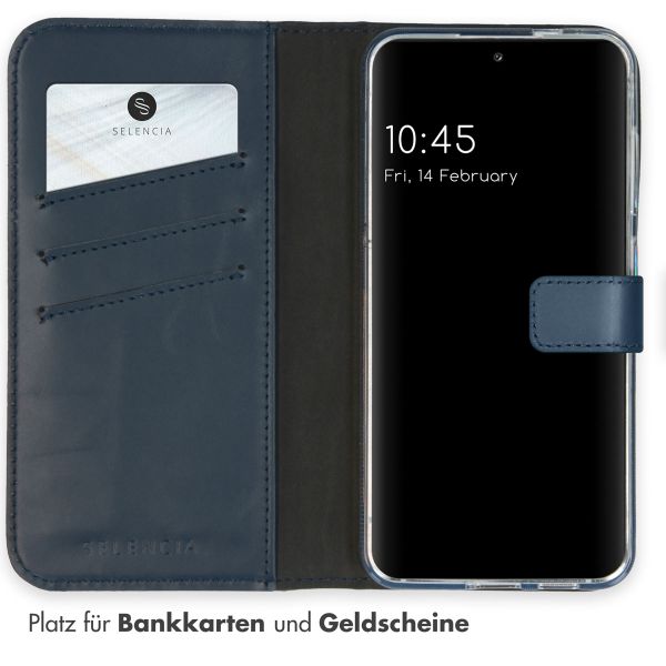 Selencia Echtleder Klapphülle Samsung Galaxy S24 - Dunkelblau