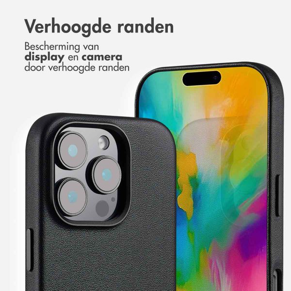 Accezz Echtleder Hülle + MagSafe Wallet Apple iPhone 16 Pro - Onyx Black