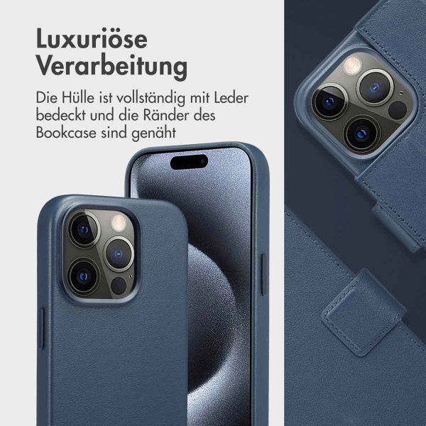 Accezz 2-in-1 Klapphülle aus Leder mit MagSafe Apple iPhone 15 Pro - Nightfall Blue
