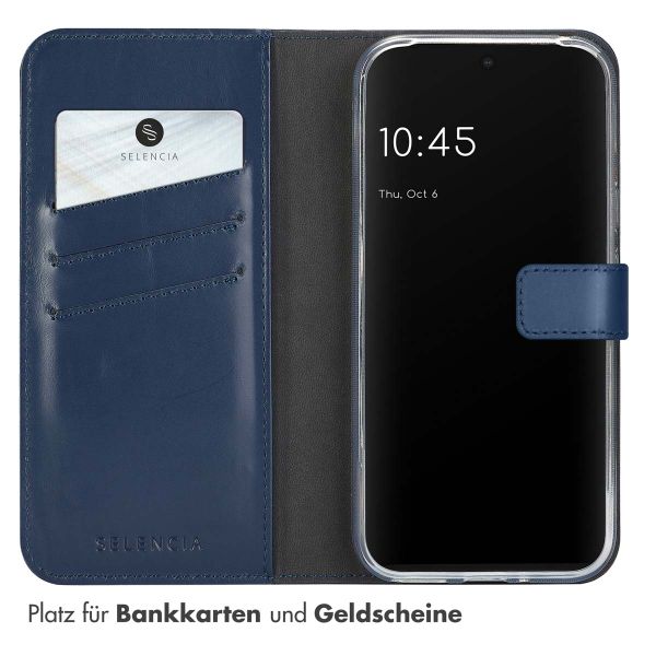 Selencia Echtleder Klapphülle Google Pixel 9 / 9 Pro - Blau