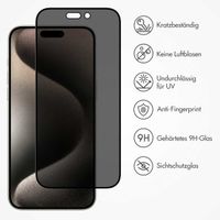 Accezz Privacy Displayschutz aus gehärtetem Glas Apple iPhone 15 Pro