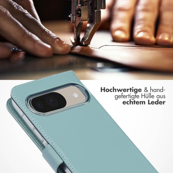 Selencia Echtleder Klapphülle Google Pixel 10 / 10 Pro - Air Blue
