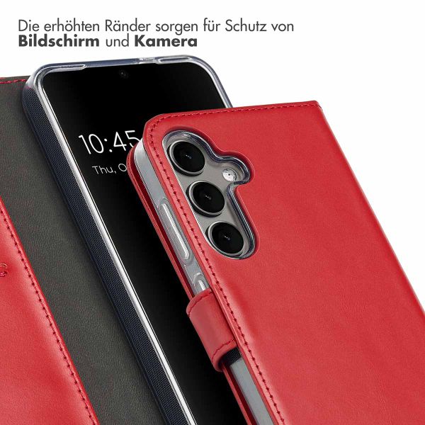 Selencia Echtleder Klapphülle Samsung Galaxy S25 - Rot