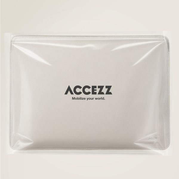 Accezz Leder Laptop Hülle 13 Zoll - Laptop Sleeve - Beige